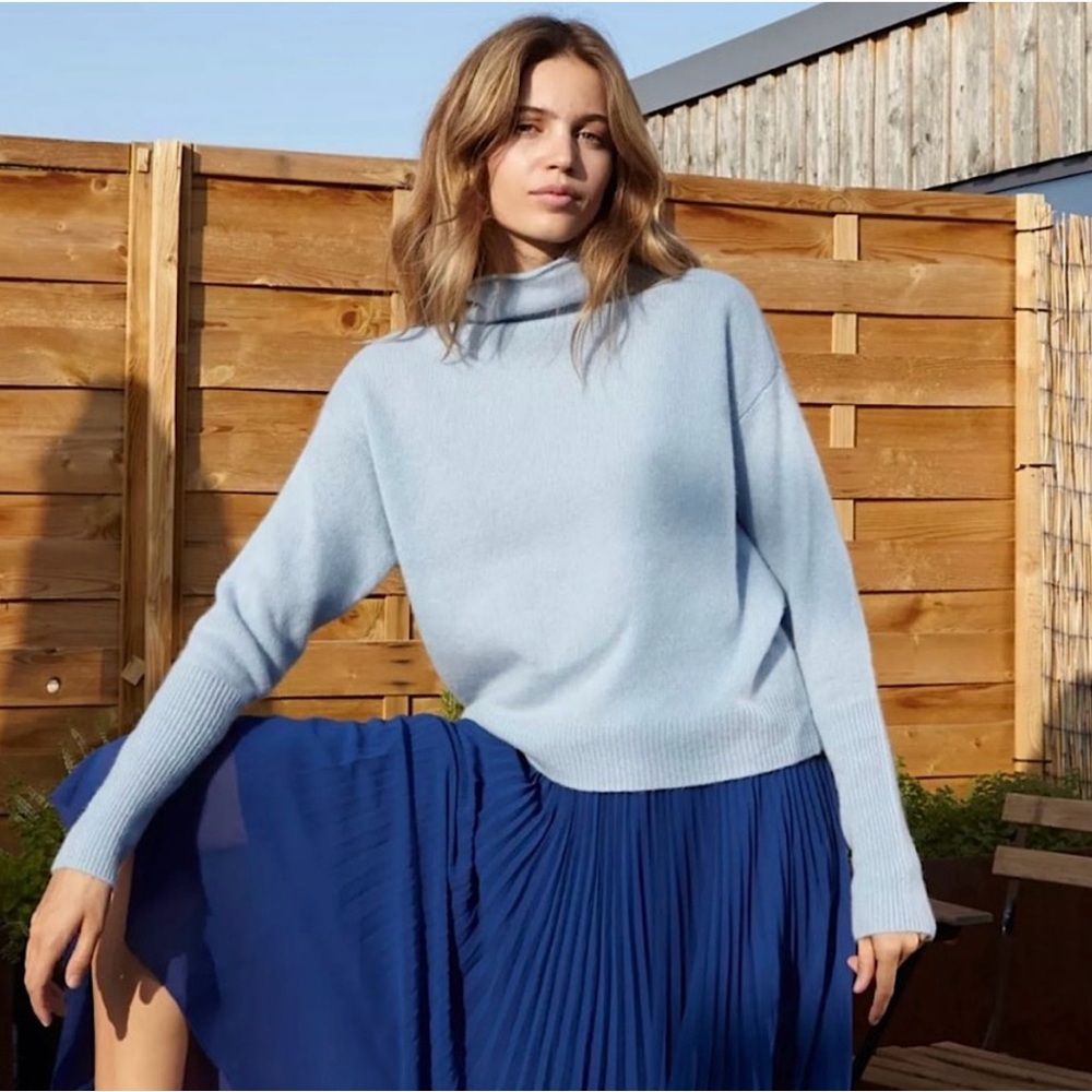 Aritzia Light Blue Turtleneck Women's Sweater